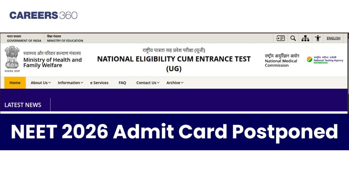 NEET 2026 Admit Card Postponed: Confirmed by NTA, Download Link @neet.nta.nic.in